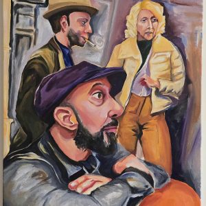 Night Cafe in Paris Oil on canvas 24x18"