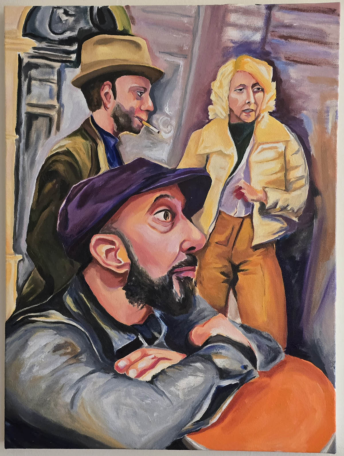 Night Cafe in Paris Oil on canvas 24x18"